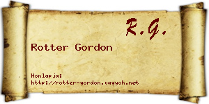 Rotter Gordon névjegykártya